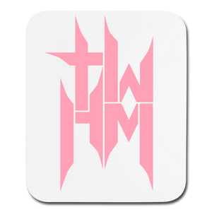 TWHM Square Logo Pink Letter Mouse pad Vertical - white