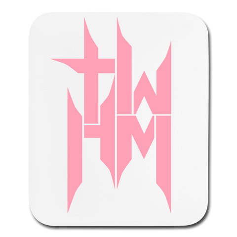 TWHM Square Logo Pink Letter Mouse pad Vertical - white