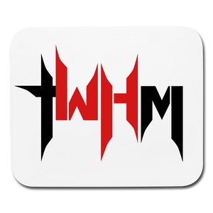 TWHM Flat Logo Black + Red Letter Mouse Pad Horizontal - white