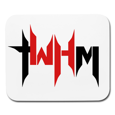 TWHM Flat Logo Black + Red Letter Mouse Pad Horizontal - white