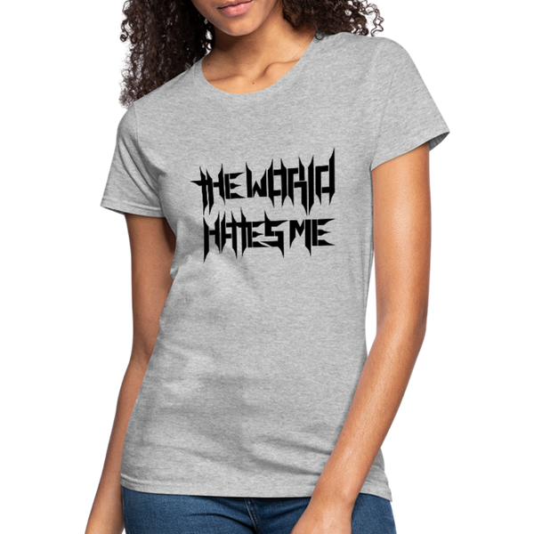 TWHM Full Logo Black Letter Women's Jersey T-Shirt - heather gray