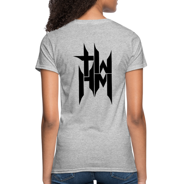 TWHM Full Logo Black Letter Women's Jersey T-Shirt - heather gray