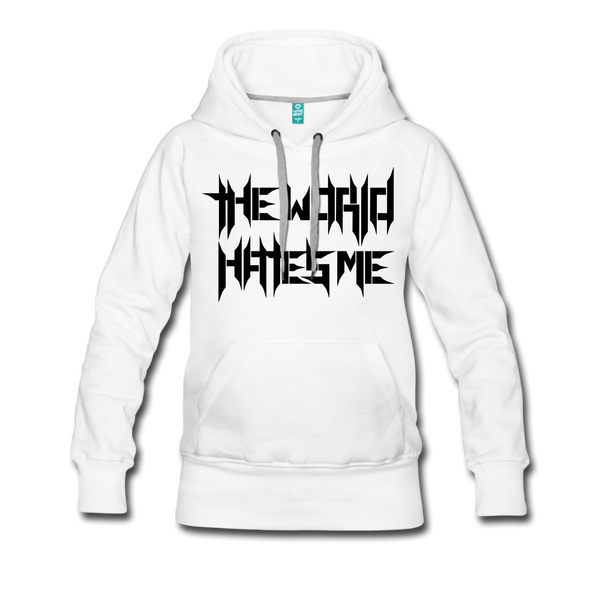 TWHM Full Logo Black Letter Women’s Premium Hoodie - white