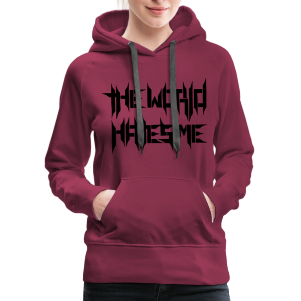 TWHM Full Logo Black Letter Women’s Premium Hoodie - burgundy