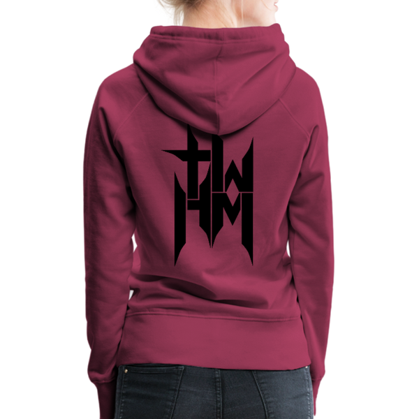 TWHM Full Logo Black Letter Women’s Premium Hoodie - burgundy