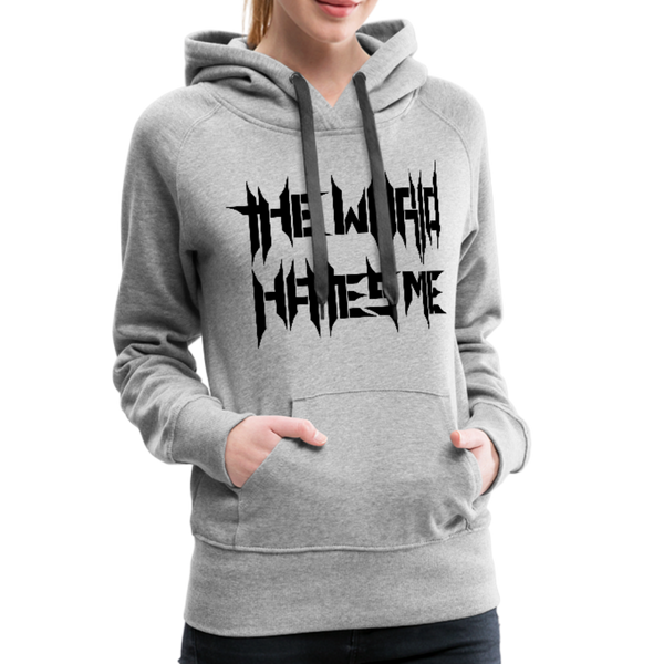 TWHM Full Logo Black Letter Women’s Premium Hoodie - heather gray