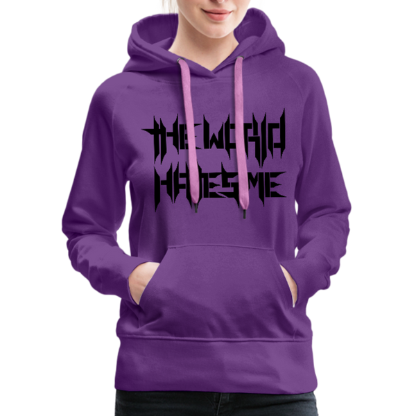 TWHM Full Logo Black Letter Women’s Premium Hoodie - purple