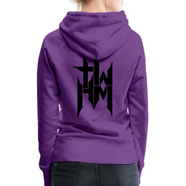 TWHM Full Logo Black Letter Women’s Premium Hoodie - purple