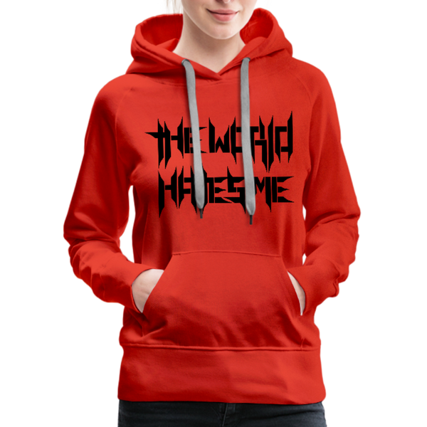 TWHM Full Logo Black Letter Women’s Premium Hoodie - red
