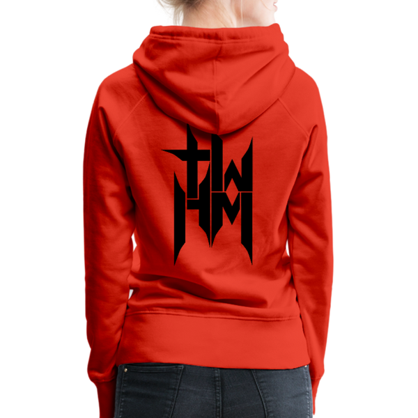 TWHM Full Logo Black Letter Women’s Premium Hoodie - red