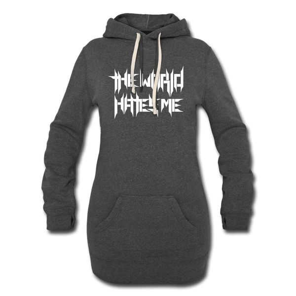 TWHM Full Logo White Letter Women's Hoodie Dress - heather black