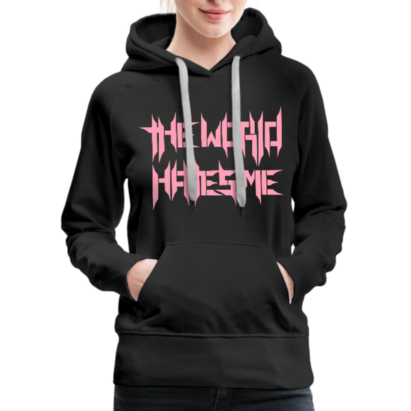 TWHM Full Logo Pink Letter Women’s Premium Hoodie - black