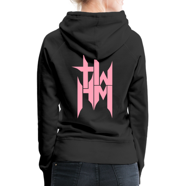 TWHM Full Logo Pink Letter Women’s Premium Hoodie - black