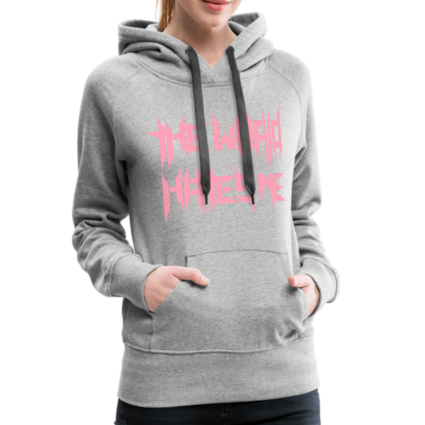 TWHM Full Logo Pink Letter Women’s Premium Hoodie - heather gray