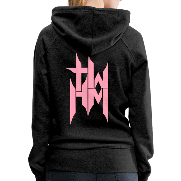 TWHM Full Logo Pink Letter Women’s Premium Hoodie - charcoal gray