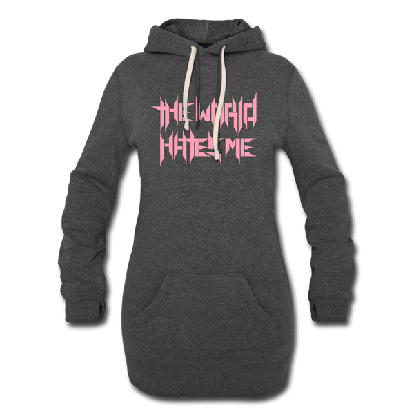 TWHM Full Logo Pink Letter Women's Hoodie Dress - heather black