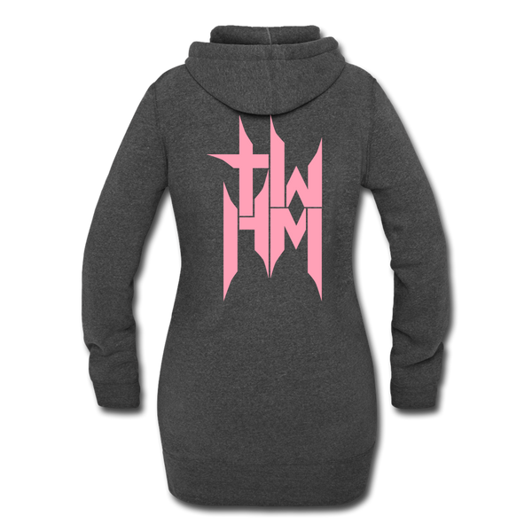 TWHM Full Logo Pink Letter Women's Hoodie Dress - heather black