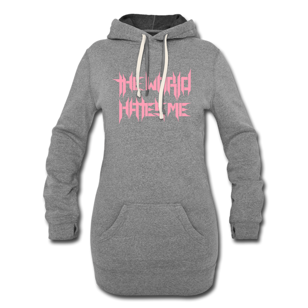 TWHM Full Logo Pink Letter Women's Hoodie Dress - heather gray