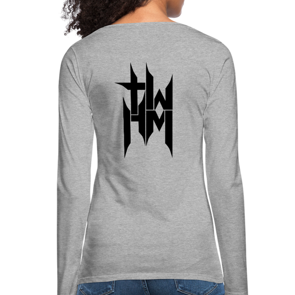 TWHM Full Logo Black Letter Women's Premium Long Sleeve T-Shirt - heather gray