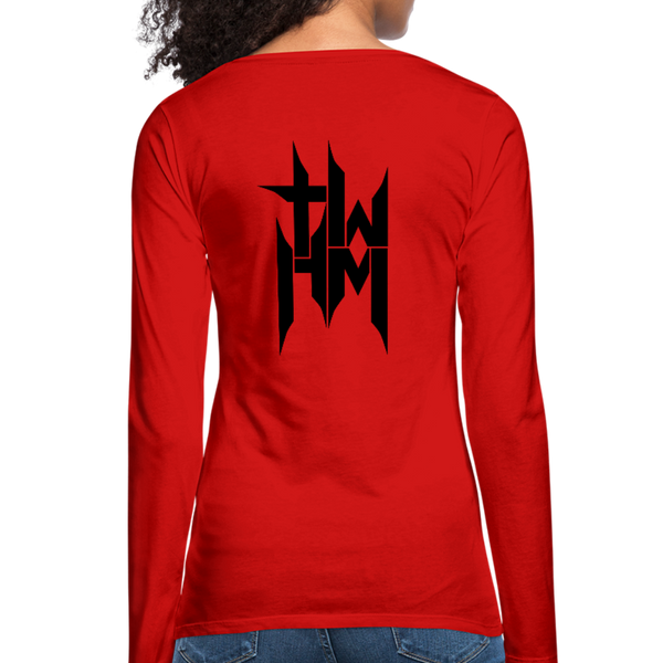 TWHM Full Logo Black Letter Women's Premium Long Sleeve T-Shirt - red