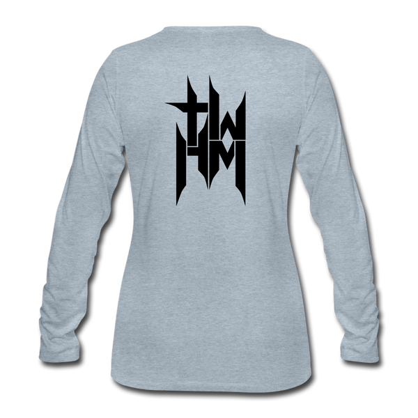 TWHM Full Logo Black Letter Women's Premium Long Sleeve T-Shirt - heather ice blue