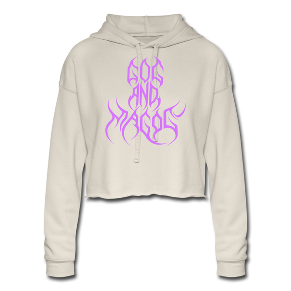 Gog And Magog Wing Design Cropped Hoodie - dust