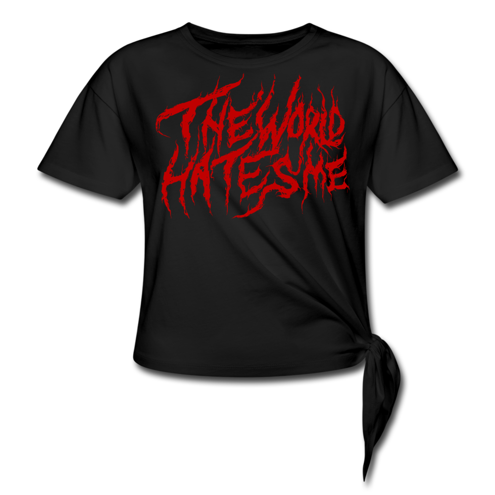 TWHM Fire Graffiti Women's Knotted T-Shirt - black