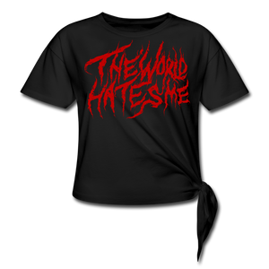 TWHM Fire Graffiti Women's Knotted T-Shirt - black