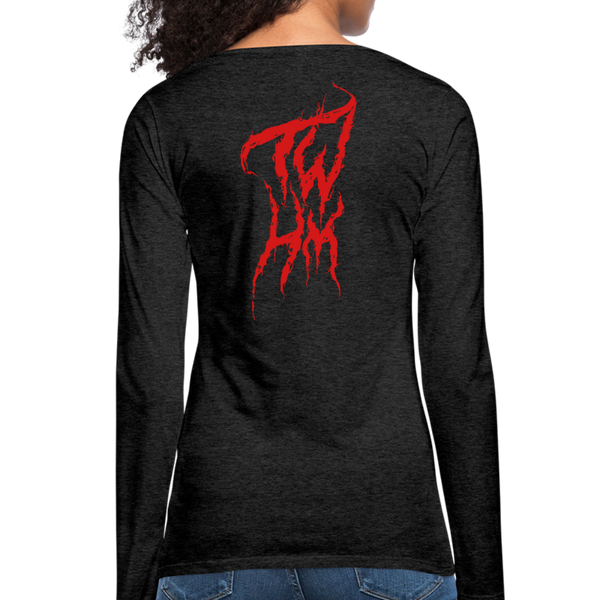 TWHM Fire Graffiti Women's Premium Long Sleeve T-Shirt - charcoal gray