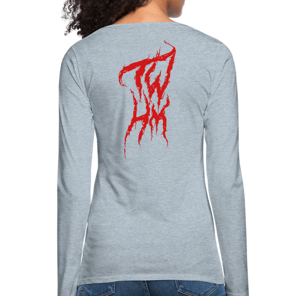 TWHM Fire Graffiti Women's Premium Long Sleeve T-Shirt - heather ice blue