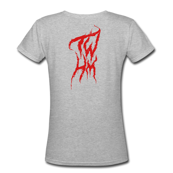 TWHM Fire Graffiti Women's V-Neck T-Shirt - gray