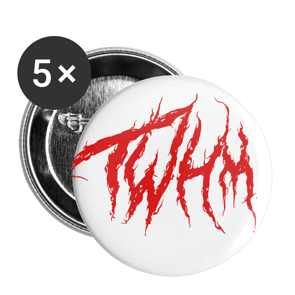 TWHM Fire Graffiti Buttons small 1'' (5-pack) - white