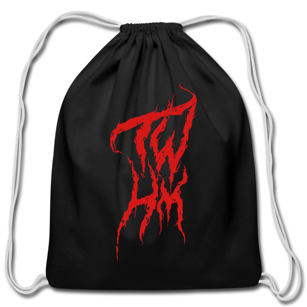 TWHM Fire Graffiti Cotton Drawstring Bag - black