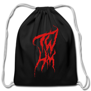 TWHM Fire Graffiti Cotton Drawstring Bag - black