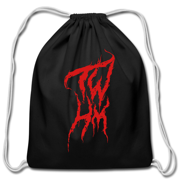 TWHM Fire Graffiti Cotton Drawstring Bag - black