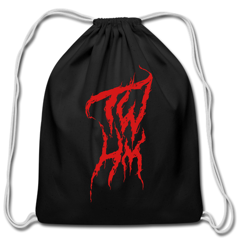 TWHM Fire Graffiti Cotton Drawstring Bag - black