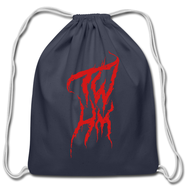 TWHM Fire Graffiti Cotton Drawstring Bag - navy