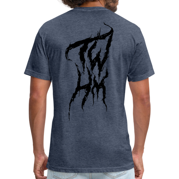 TWHM Fire Graffiti Fitted Cotton/Poly T-Shirt by Next Level - heather navy