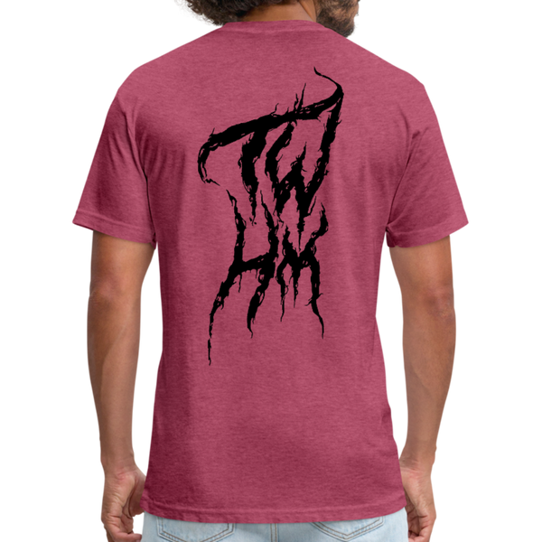 TWHM Fire Graffiti Fitted Cotton/Poly T-Shirt by Next Level - heather burgundy