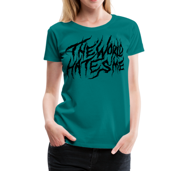 TWHM Fire Graffiti Black Letter Women’s Premium T-Shirt - teal