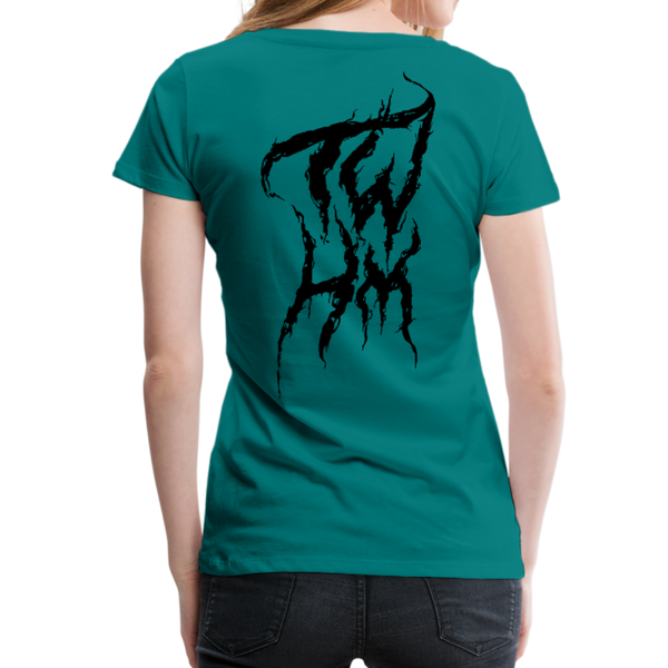 TWHM Fire Graffiti Black Letter Women’s Premium T-Shirt - teal