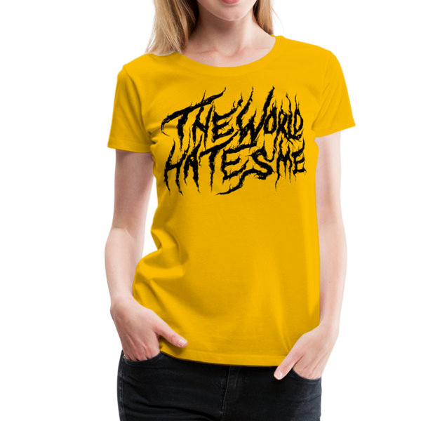 TWHM Fire Graffiti Black Letter Women’s Premium T-Shirt - sun yellow