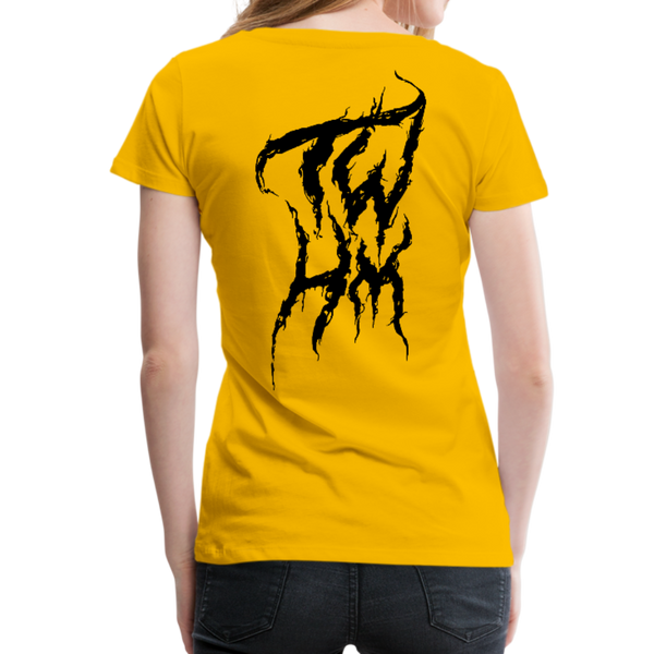 TWHM Fire Graffiti Black Letter Women’s Premium T-Shirt - sun yellow