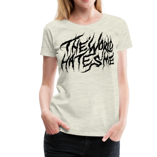 TWHM Fire Graffiti Black Letter Women’s Premium T-Shirt - heather oatmeal