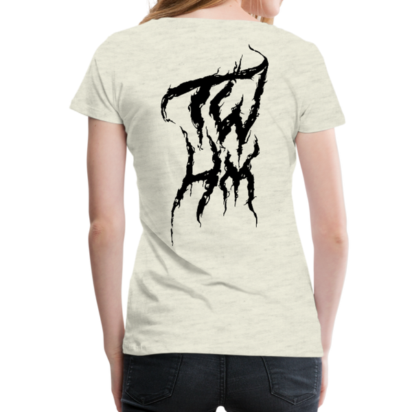 TWHM Fire Graffiti Black Letter Women’s Premium T-Shirt - heather oatmeal