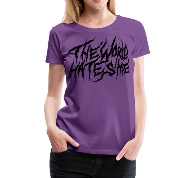 TWHM Fire Graffiti Black Letter Women’s Premium T-Shirt - purple