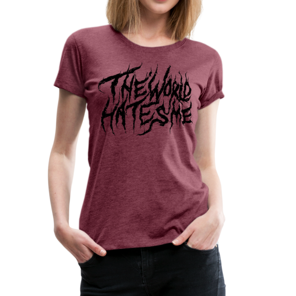 TWHM Fire Graffiti Black Letter Women’s Premium T-Shirt - heather burgundy