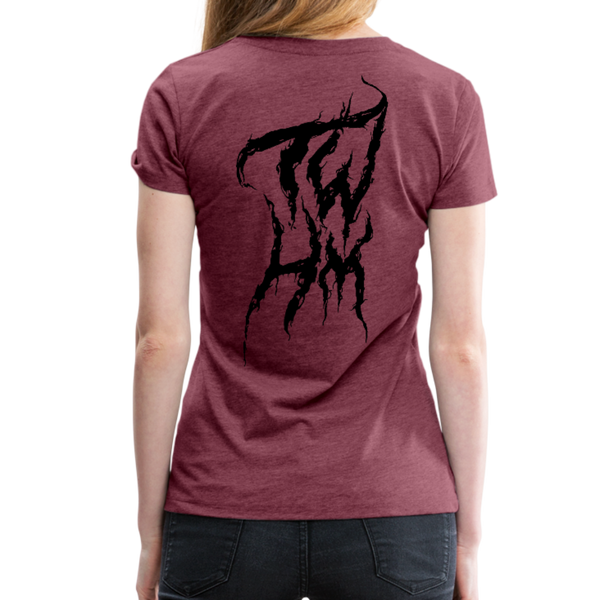 TWHM Fire Graffiti Black Letter Women’s Premium T-Shirt - heather burgundy