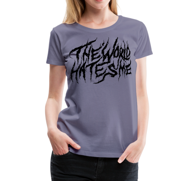 TWHM Fire Graffiti Black Letter Women’s Premium T-Shirt - washed violet