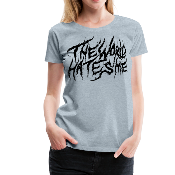 TWHM Fire Graffiti Black Letter Women’s Premium T-Shirt - heather ice blue